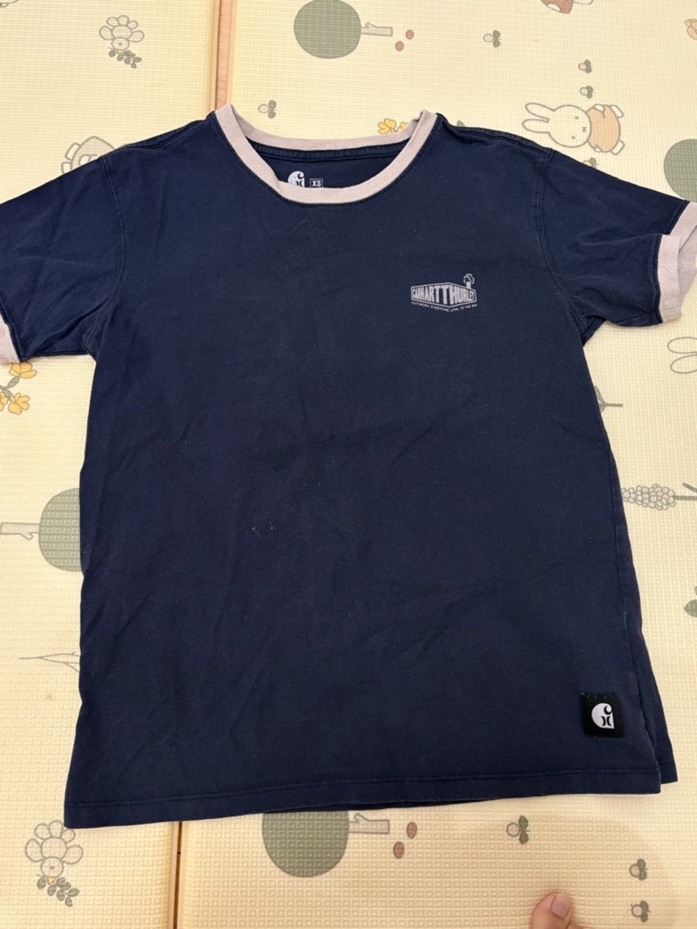 Carhartt Navy Blue Tee with Light Gray Trim